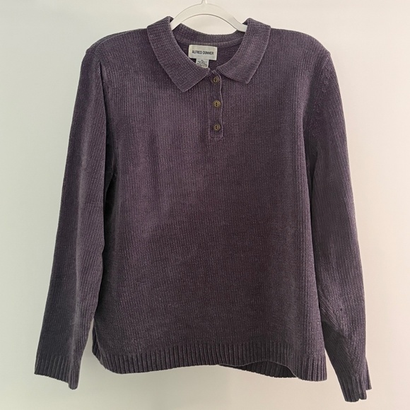 Vintage Alfred Dunner 2-Piece Women's Knit Sweater Set Heather Purple Sz XL/18 - Picture 3 of 10